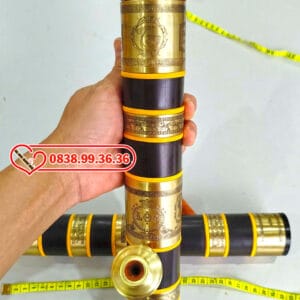 Điếu Mini Rút 35cm Trúc Bọc Đồng Kéo Dài 43cm – M48