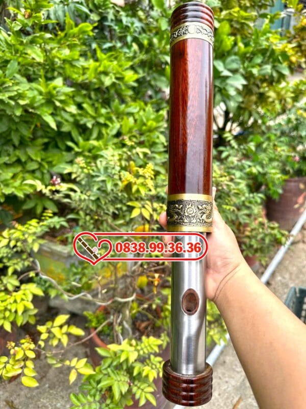 Điếu Cày Giấu Nõ 30cm Gỗ Mun