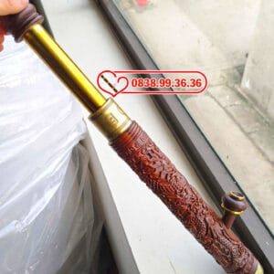 Điếu Rút Gỗ Mun Rồng Phượng 45cm
