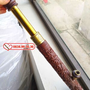 Điếu Rút Gỗ Mun Rồng Phượng 45cm