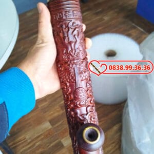 Điếu Rút Gỗ Mun Rồng Phượng 45cm