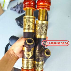 Điếu Cày Rút Mini 25cm Bọc Đồng - M36