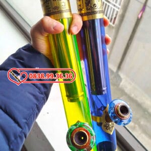 Điếu Cày Rút Thủy Tinh Trong Suốt 45cm