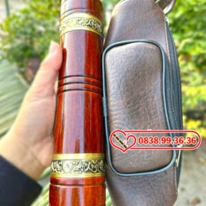 Điếu Cày Giấu Nõ 23cm Gỗ Mun Kéo Dài 34cm