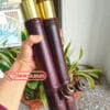 Điếu Cày Mini Gỗ Mun Hoa 45cm Bọc Đồng Trơn M52