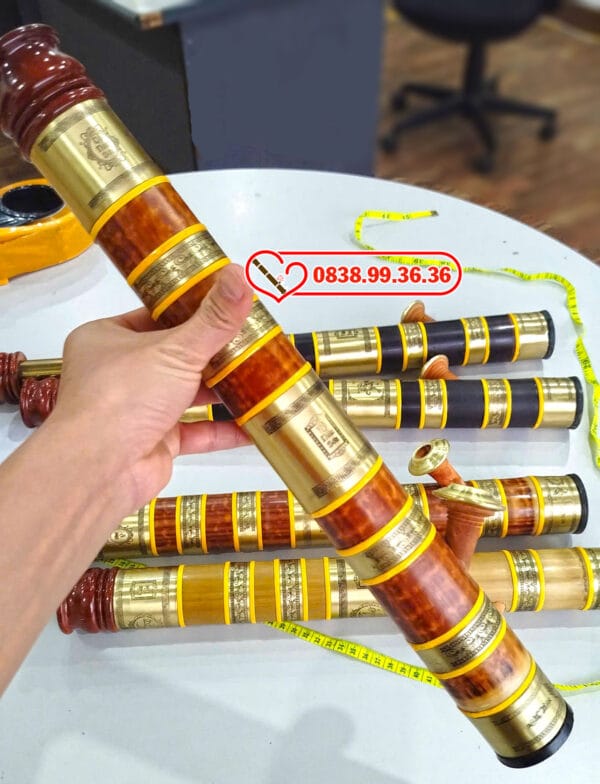 Điếu Rút Bọc Đồng Phong Thủy 45cm 7 Vòng Đồng - M53