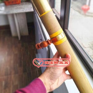 Điếu Cày Nứa 70cm Bọc Đồng Trơn Miệng Gỗ