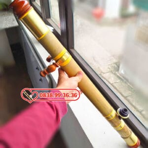 Điếu Cày Nứa 70cm Bọc Đồng Trơn Miệng Gỗ