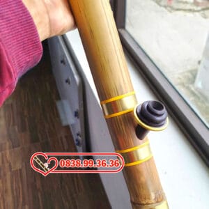 Điếu Cày Nứa 70cm Bọc Đồng Trơn Miệng Gỗ