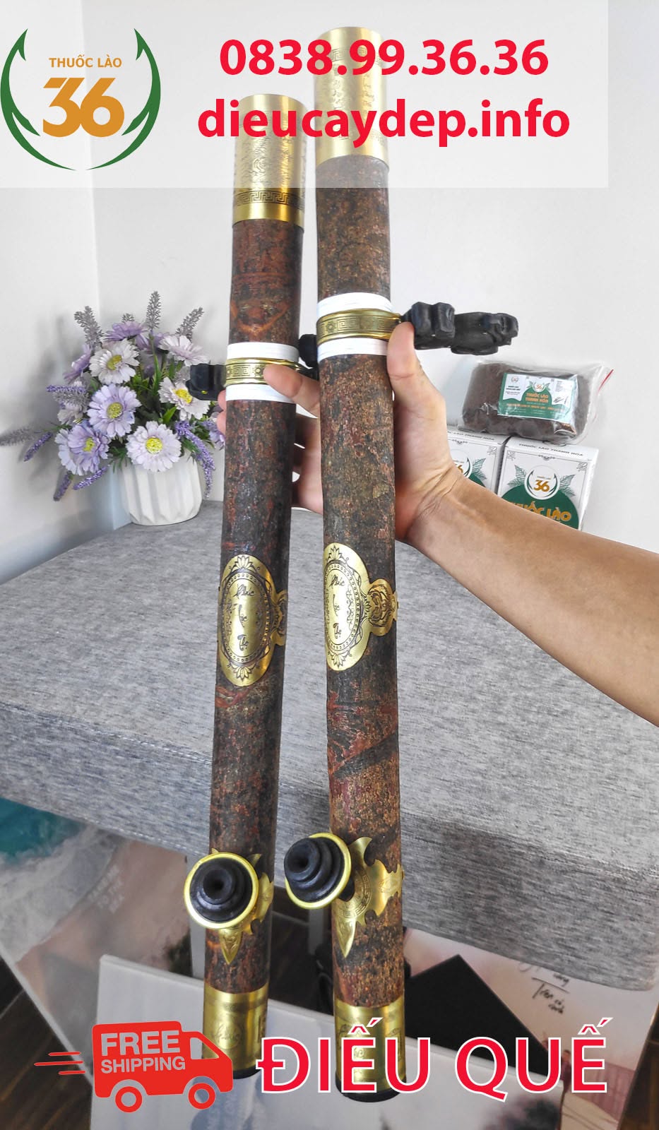 Điếu Cày Quế Yên Bái Nguyên Vỏ Bọc Đồng Thơm Tự Nhiên Chính Hãng